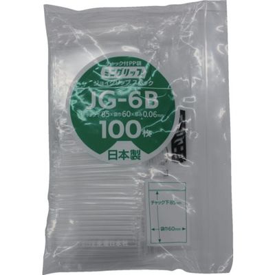 生産日本社 セイニチ ミニグリップ ジョイグリップスペック JGー6B 85×60×0.06 1箱(9000枚) 859-0865（直送品）