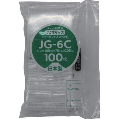 生産日本社 セイニチ ミニグリップ ジョイグリップスペック JGー6C 100×70×0.0 1箱(8000枚) 859-0866（直送品）
