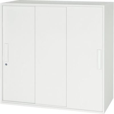 ダイシン工業 DAISHIN 壁面収納庫 3枚引戸型 上下兼用D400 ホワイト V940-09TS 1台 856-9714（直送品）