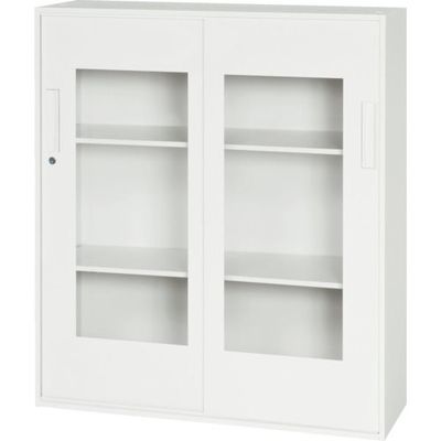 ダイシン工業 DAISHIN 壁面収納庫 窓付き引戸型 下置き専用D310 ホワイト V930-11SG 1台 856-9689（直送品）