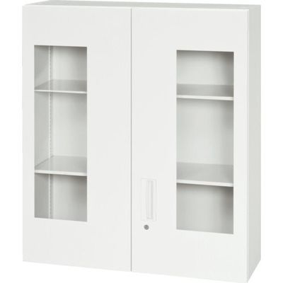 ダイシン工業 DAISHIN 壁面収納庫 窓付き両開き型 上置き専用D310 ホワイト V930-10HG 1台 856-9680（直送品）