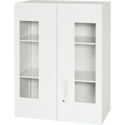 ダイシン工業 DAISHIN 壁面収納庫 窓付き両開き型 上置き専用W800 ホワイト V840-10HG 1台 856-9603（直送品）