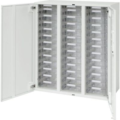ダイシン工業 DAISHIN 壁面収納庫 両開きレターケース型 下置き専用D450 ホワイト V945-11HPDA 1台 856-9813（直送品）