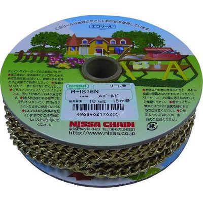 ニッサチェイン アンティークゴールド 鉄Sマンテル 15m巻 R-IS16N-AG 1巻 224-2077（直送品）