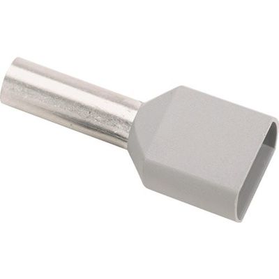 PANDUIT 絶縁付きフェルール端子 ツインワイヤー用 グレー 500個入り FTD76ー10ーD 1箱(500個)（直送品）