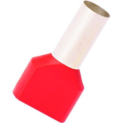 PANDUIT 絶縁付きフェルール端子 ツインワイヤー用 赤 100個入り FTD83ー14ーC 1箱(100個)（直送品）