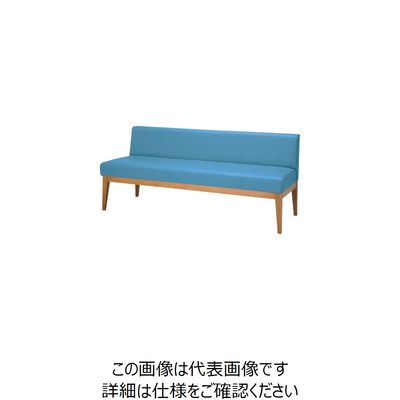 ミズノ 木脚ロビーチェア 2人用背付 ブルー MBC-1815WD58-BL 1台 127-7016（直送品）