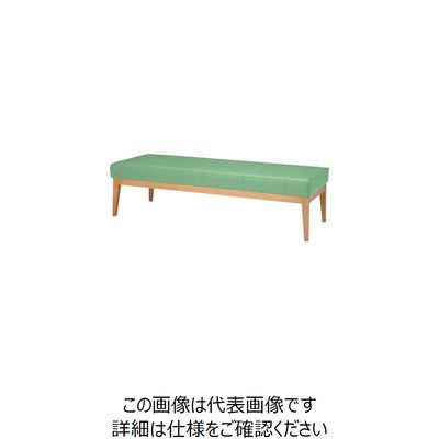 ミズノ 木脚ロビーチェア 2人用背無 グリーン MBC-1825WD58-GR 1台 127-5531（直送品）