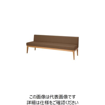 ミズノ 木脚ロビーチェア 3人用背付 ブラウン MBC-1818WD58-BR 1台 127-7064（直送品）