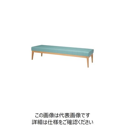 ミズノ 木脚ロビーチェア 3人用背無 グリーン MBC-1828WD58-GR 1台 127-7024（直送品）