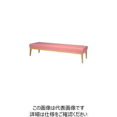 ミズノ 木脚ロビーチェア 3人用背無 ピンク MBC-1828WD58-PI 1台 127-7043（直送品）