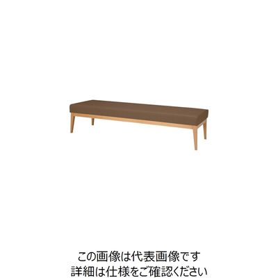 ミズノ 木脚ロビーチェア 3人用背無 ブラウン MBC-1828WD58-BR 1台 127-7039（直送品）