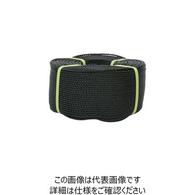 ユタカメイク ロープ PEロープ巻物 9φ×200m ブラック PE-54 1個 113-5516（直送品）