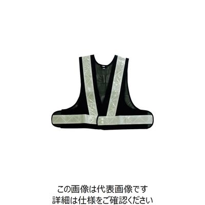 喜多 ショート安全ベスト(5cm幅) No6060 ネイビー×シルバー フリー NO6060-NV/SIL-FREE 1着 235-8832（直送品）