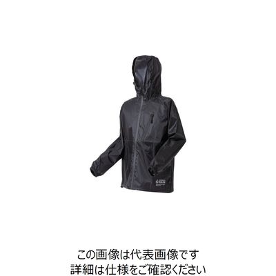 喜多 スーパーライトレインウェア 超軽量 No1710 ブラック 3L(XL) NO1710-BK-3L 1着 235-5676（直送品）