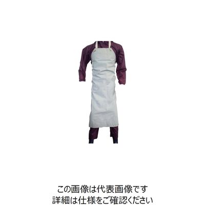 喜多 ビニール胸付前掛 No2230 ホワイト レギュラー(ウエスト90×着丈110) NO2230-WH 1着 235-5632（直送品）