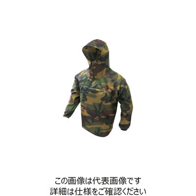 喜多 ポリエステル 迷彩ヤッケ グリーン LL NO1580-GRN-LL 1着 236-1931（直送品）