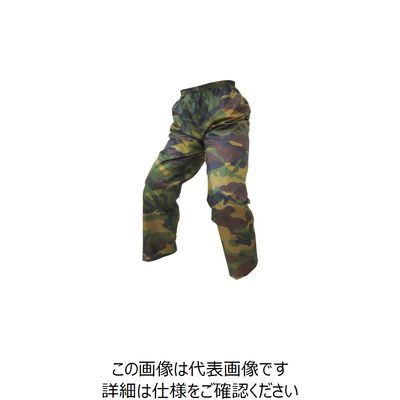 喜多 ポリエステル 迷彩ヤッケズボン グリーン LL NO1590-GRN-LL 1着 236-5092（直送品）