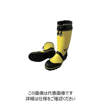 喜多 糸入り安全ゴム長靴(カバー付) KR7270 イエロー LL(26.5~27.0) KR7270-YEL-LL 1足 235-8864（直送品）
