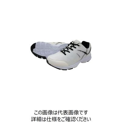 喜多 紳士ヒモスニーカー メッシュ MK140 ホワイト 27.0 MK140-WH-27.0 1足 252-4750（直送品）