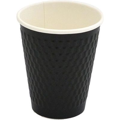 ケーピープラテック エンボススリーブ紙カップ　ブラック　２６０ｍｌ 54511 1袋（50個）（直送品）