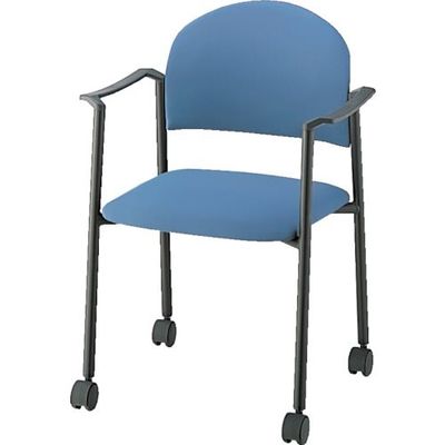 ナイキ NAIKI パイプチェアー ビニールレザー張り E164BC-LBL 1個(1脚) 868-4713（直送品）