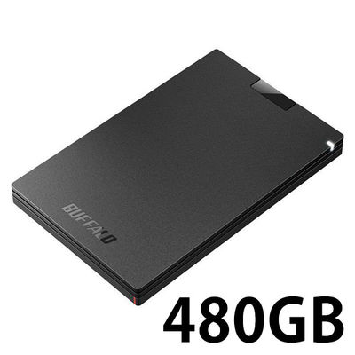 バッファロー TV録画・取付可能 外付ポータブルSSD 480G SSD-PGT480U3-BA（直送品）
