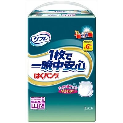 リフレ はくパンツ たっぷり吸収LL 4904585029912 1セット（96枚：16枚×6） リブドゥコーポレーション（直送品）