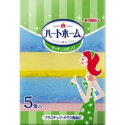 キクロン ハートホーム キッチンスポンジ5P 4548404101559 1セット(50個:5個×10)（直送品）