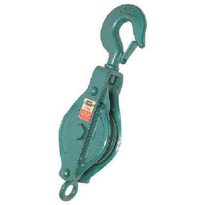 スリーエッチ HHH 強力型滑車一車ブロック フック型75mm 75-1B 1個 808-7158（直送品）