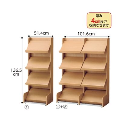 アズワン 木製パネル システムカタログスタンド 連結 61-214-6-2 1個(1台) 61-7241-11（直送品）