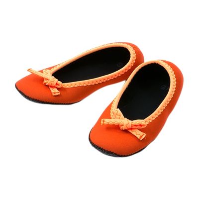 ヘルメット潜水 クロッツ ルームシューズ リボン付き オレンジ L HC-009 1足 61-9951-69（直送品）