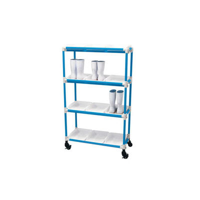 遠藤商事 抗菌イレクター 長靴ラック キャスター 3列5段 15人用 ブルー 62-6626-55 1台（直送品）