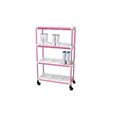 遠藤商事 抗菌イレクター 長靴ラック キャスター 4列5段 20人用 ピンク 62-6626-64 1台（直送品）