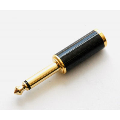 LINKMAN 6.3Φモノラルプラグ 黒 8Φ線 金メッキ AP6.3-4042BKFGG-Mono-8.5 1個 63-3109-10（直送品）