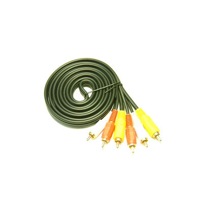 LINKMAN ステレオAVケーブル 3RCA/3RCA 1.8m Q722/1.8M 1本(2m) 63-3101-51（直送品）