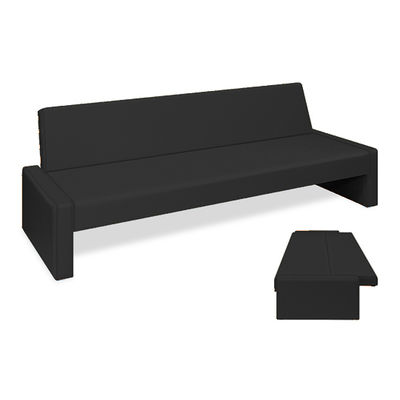 高田ベッド製作所 ベンチベッドSD 座幅50(全幅91)×長さ206(座面190)×座高39(全高77)cm 黒 TB-875 1台（直送品）