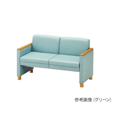 ミズノ ロビーチェア 両肘付き 2人用 背付き グリーン MWC-520A-GR 1個 62-9959-10（直送品）