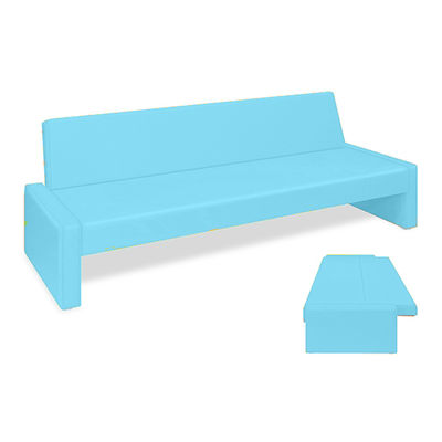 ベンチベッドSD 座幅50(全幅91)×長さ186(座面170)×座高39(全高77)cm スカイブルー TB-875 1台（直送品）
