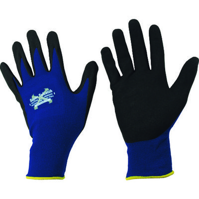 おたふく手袋 おたふく ソフキャッチEXフィット ニトリルゴム クレーターパーム ネイビー S A-398-NV-S 1双 147-6197（直送品）