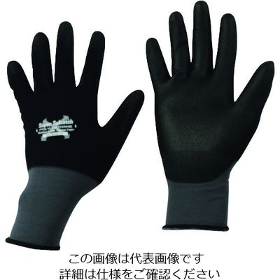 おたふく手袋 おたふく ソフキャッチEXフィット ウレタン ノーマルパーム ブラック/グレー L A-396-BK/GY-L 1双（直送品）