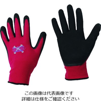 おたふく手袋 おたふく 天然ゴム背抜き手袋 ソフキャッチEXフィット クレーターパーム マゼンタ L A-397-MA-L 1双（直送品）