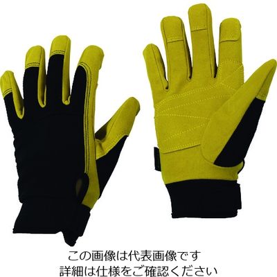 おたふく手袋 おたふく フーバー マイクロファイバーグローブ ストロングモデル ブラック/キャメル M FB-53-BK/CA-M 1双（直送品）