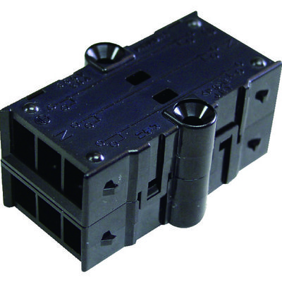 ニチフ プラグジョイントコネクタ ターミナルブロック(分岐)(5個入) 黒 適合電線(単線)1.6・2.0mm NPJ B02-3P（直送品）
