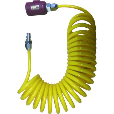 ヤマトエンジニアリング ヤマト スパイラルエアホース(ボタン式カップリング付) YCU-3BT 1本 137-4276（直送品）