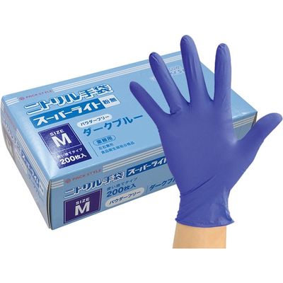 パックスタイル PSニトリルスーパーライト 粉無M 濃紺 622013 4000枚（200×20）（直送品）
