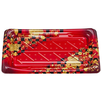 寿司容器 SFうま皿25 花雅赤本体 0276925002315 800枚（50×16） シーピー化成（直送品）