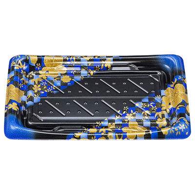 寿司容器 SFうま皿25 花雅青本体 0276925002325 800枚（50×16） シーピー化成（直送品）