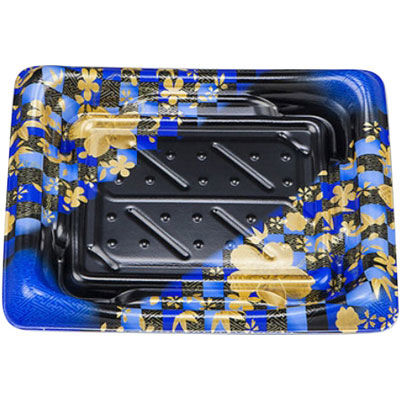 寿司容器 SFうま皿23 花雅青本体 0276923002325 1200枚（50×24） シーピー化成（直送品）