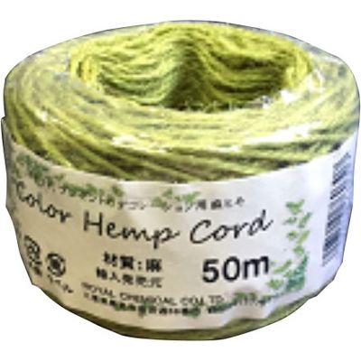 ローヤル化成 麻紐 カラーヘンプコード50m グラスグリーン 760406 60個（直送品）